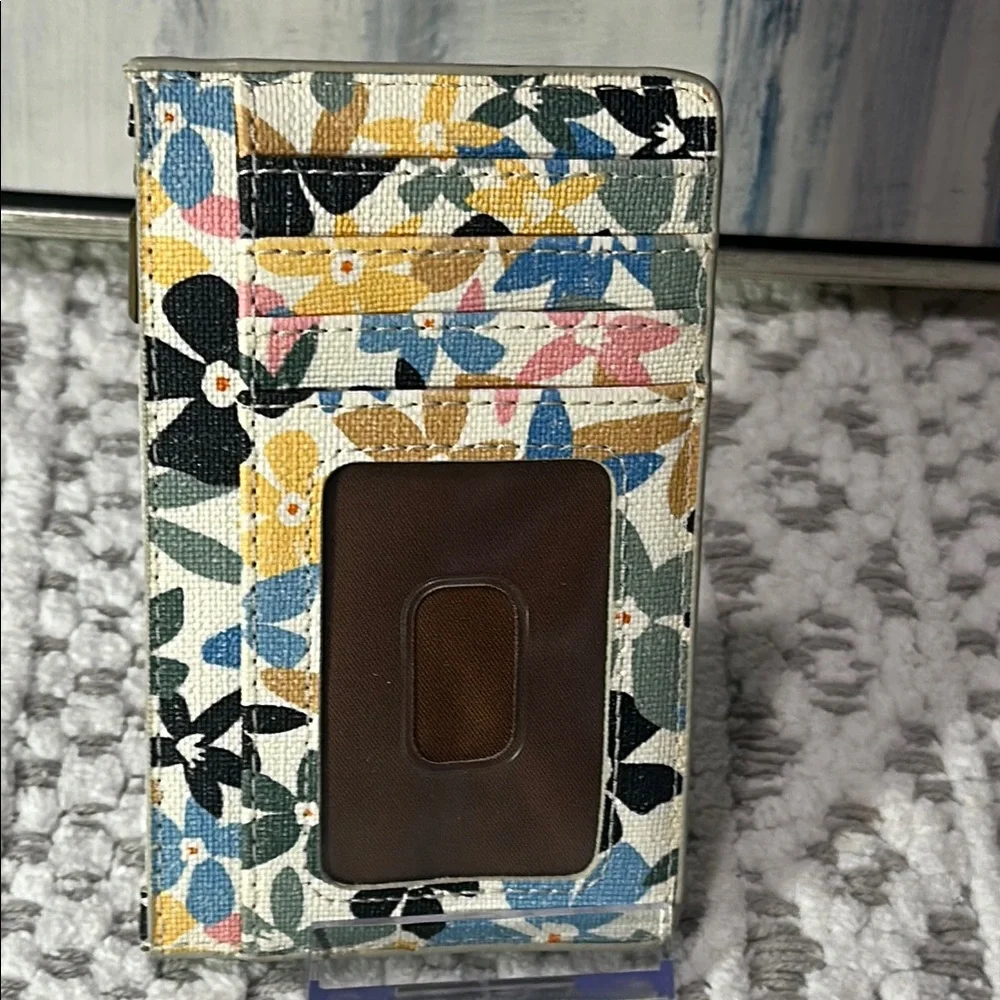 Fossil Women's Logan Faux Leather Wallet Slim Minimalist Zip Card Keychain NWOT - Picture 7 of 12